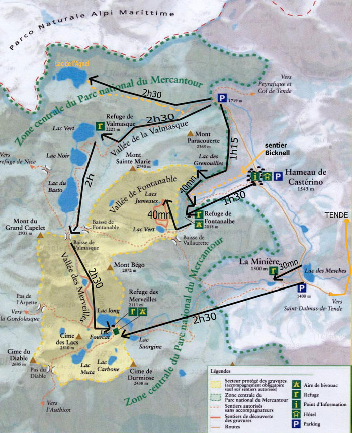 Plan de la vallée des merveilles